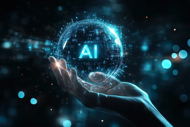 AI concept protecting cybersecurity in 2025