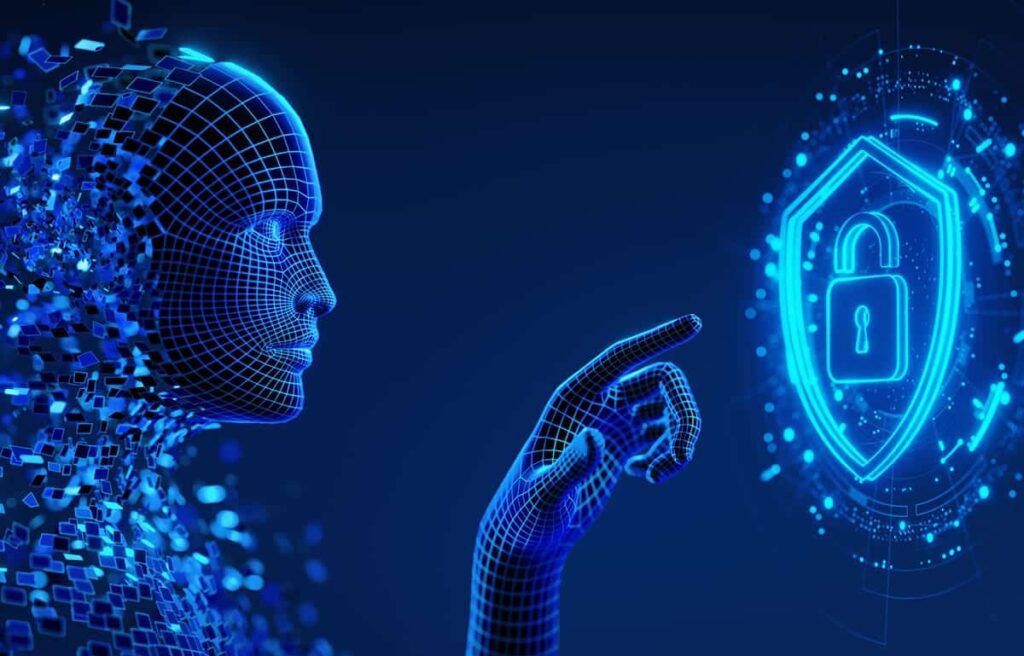 AI-powered security system monitoring cyber threats